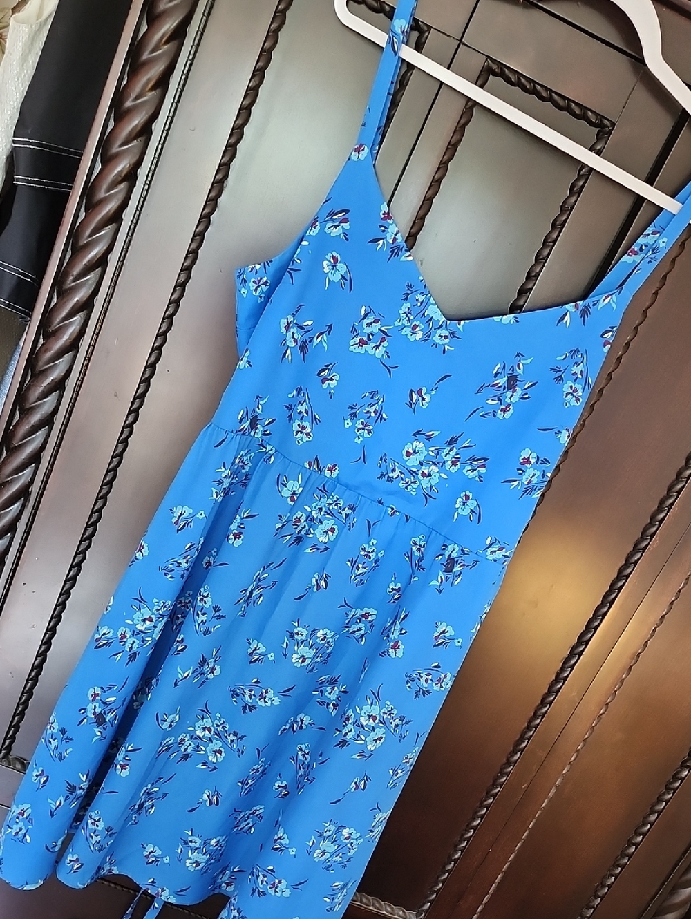 Loft Blue Floral Spaghetti Strap Sundress